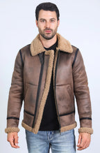 Platini | suede jacket w/ Faux Shearling-lined