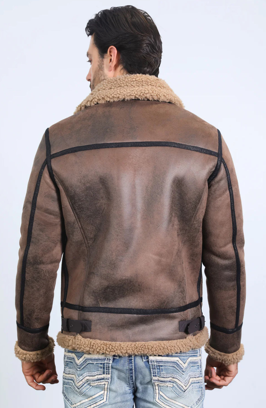 Platini | suede jacket w/ Faux Shearling-lined