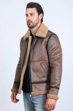 Platini | suede jacket w/ Faux Shearling-lined